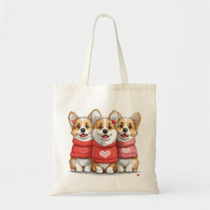 Tote Bag Valentines Day Chiens de Corgi gallois Pembroke