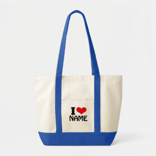 Tote Bag Valentines personnalisables Jour J'aime Coeur Pers