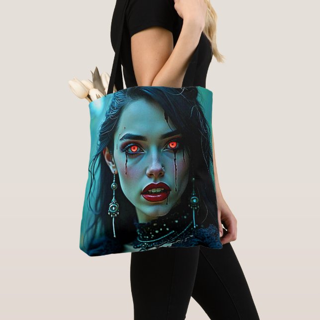Tote Bag Vampire Queen: Dark Allure Art (De près)