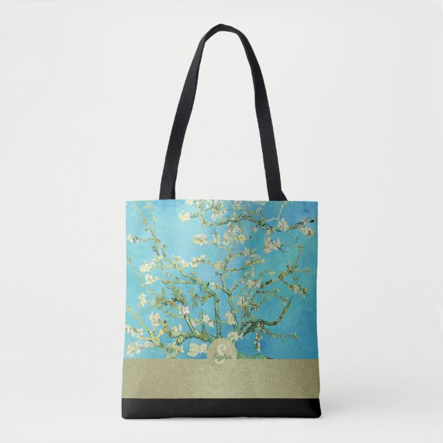 Tote Bag Van Gogh Almond Blossom Gold Black (Devant)