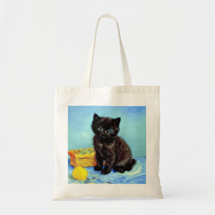 Tote Bag Van Gogh Black Kitten avec fils
