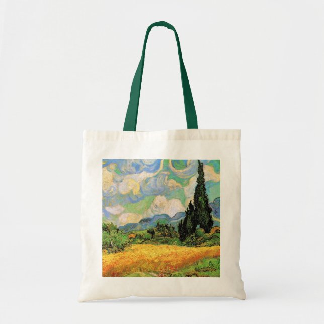 Tote Bag Van Gogh Champ de blé w Cyprès à Haute Galline (Devant)