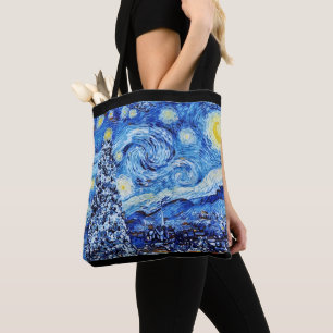 Tote Bag Van Gogh - La Nuit étoilée - Blancs Noël