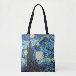 Tote Bag Van Gogh Nuit étoilée Vintage Bleu Chef-d'œuvre