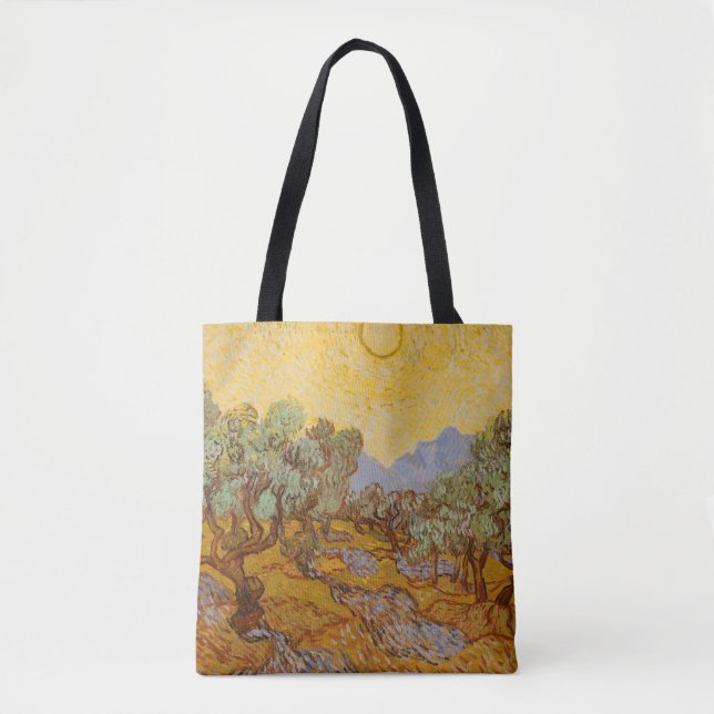Tote Bag Van Gogh Olive Trees Soleil Jaune Ciel (Devant)