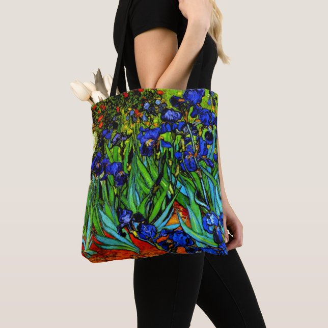 Tote Bag Van Gogh peinture, Irises, (De près)