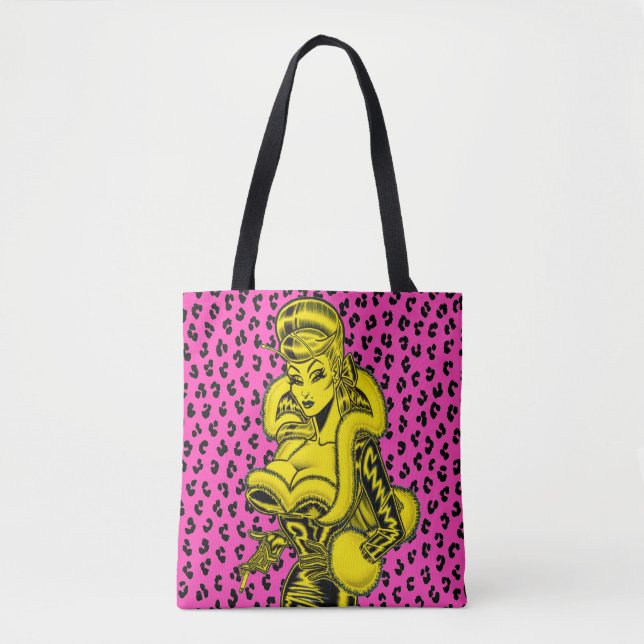 Tote Bag Vana DeVinyl™/Empreinte de léopard (Devant)