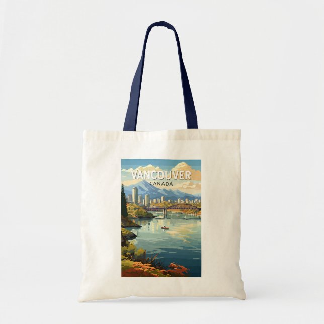 Tote Bag Vancouver Canada Travel Art Vintage (Devant)