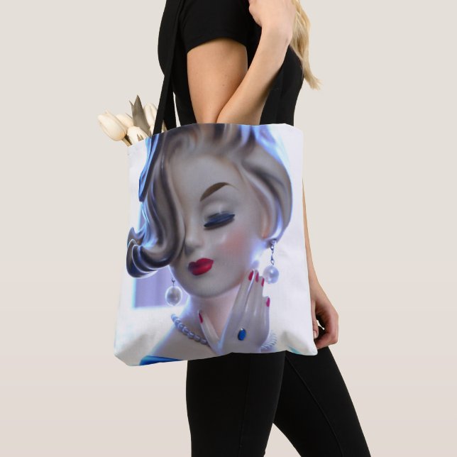 Tote Bag Vase à Hair Hand Head sophistiqué de Madame (De près)