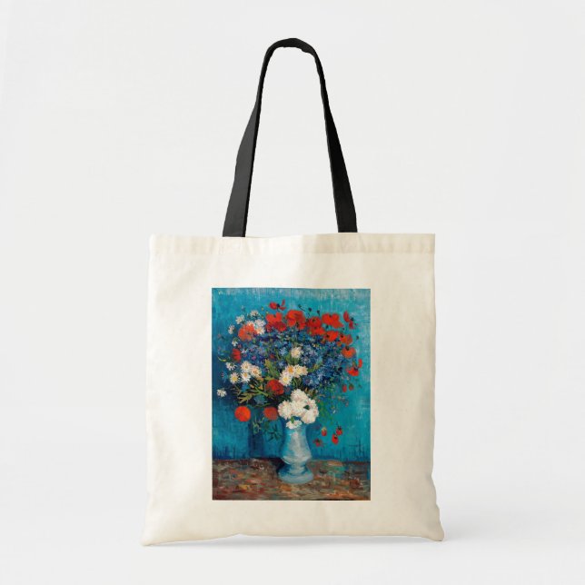 Tote Bag Vase avec Cornflowers et Poppies, Van Gogh (Devant)