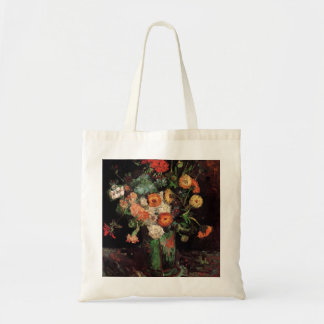 Tote Bag Vase avec des Zinnias et des géraniums par Van