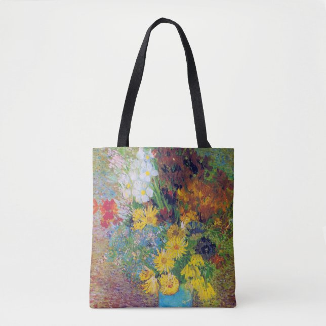 Tote Bag Vase avec marguerites et anémones, Van Gogh (Devant)