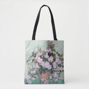 Tote Bag Vase avec roses roses roses, Van Gogh