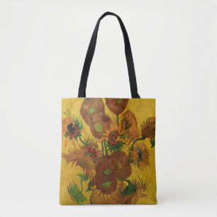Tote Bag Vase de fleurs avec 15 tournesols Vincent van Gogh