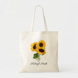 Tote Bag Vase personnalisée des tournesols