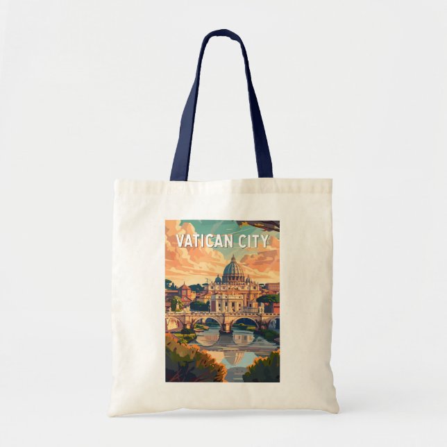 Tote Bag Vatican City Travel Art Vintage (Devant)
