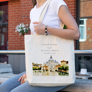 Tote Bag Vatican Rome Italie Aquarelle Paysage Mariage