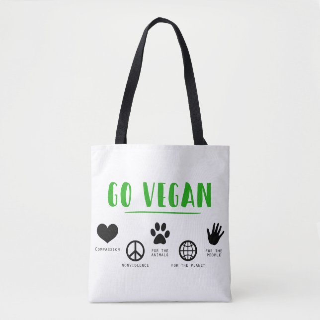 Tote Bag Vegan Nonviolence Animaux Planète Personnes (Devant)