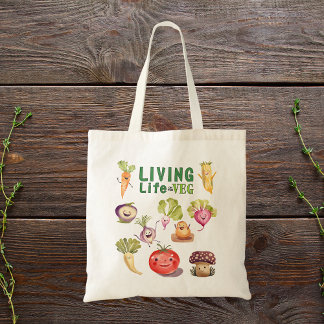 Tote Bag Végétal Vivant Vie Sur Le Veg Aquarelle Légumes