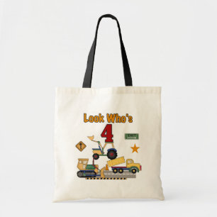 Tote Bag Véhicules de construction 4e chemises d'anniversai
