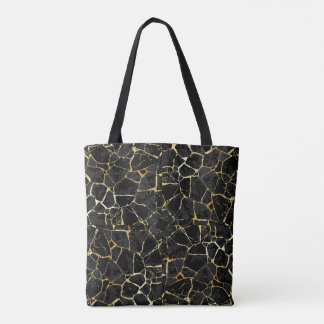 Tote Bag Veine d'or Kintsugi noir