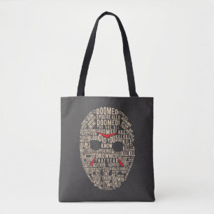 Tote Bag Vendredi 13   Masque de hockey typographique