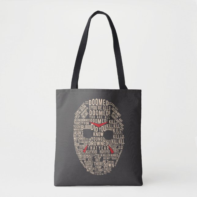 Tote Bag Vendredi 13 | Masque de hockey typographique (Devant)