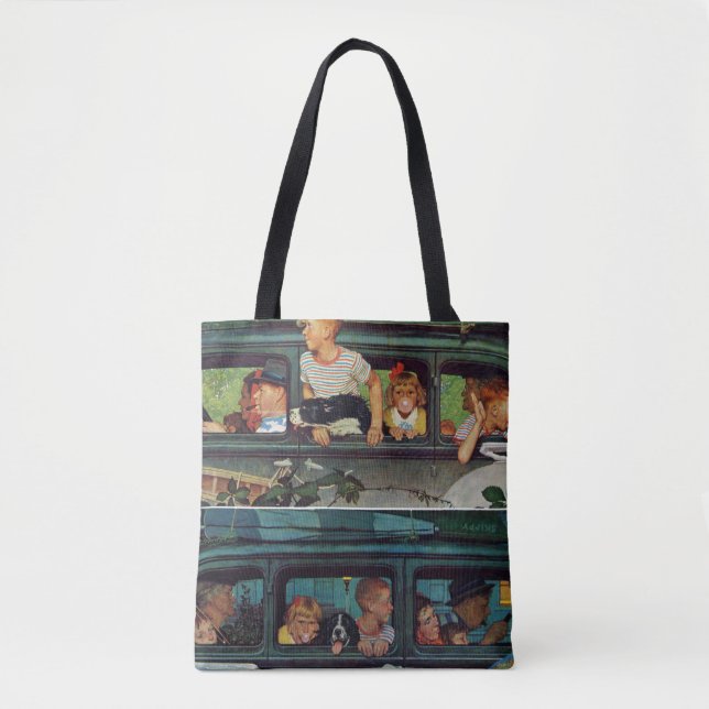 Tote Bag Venir et partir par Norman Rockwell (Devant)