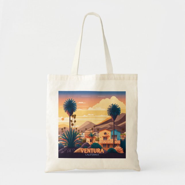 Tote Bag Ventura Sunset Mounts Californie du Sud Rétro (Devant)