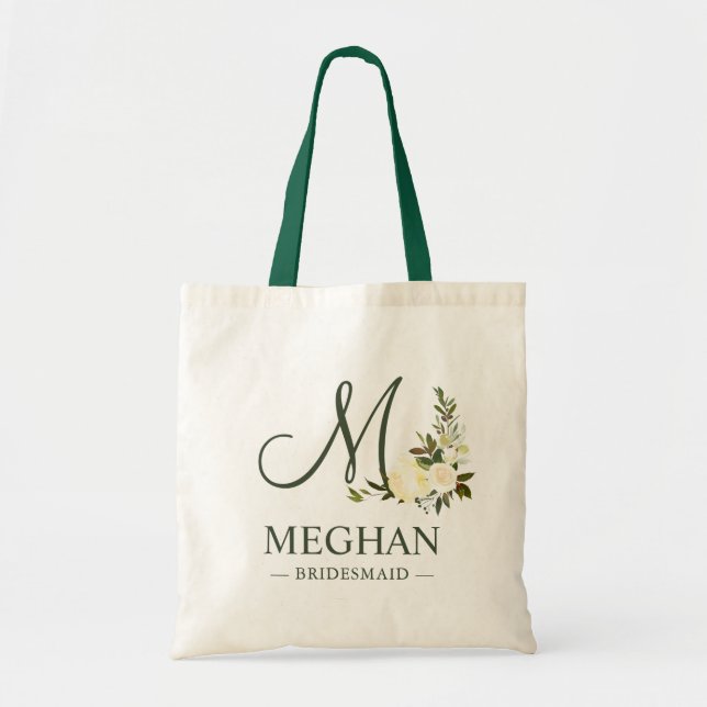 Tote Bag Verdure Aquarelle botanique Floral Bridesmaid (Devant)