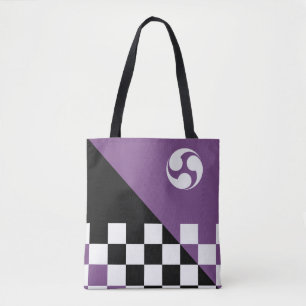 Tote Bag Vérificateur japonais moderne et Motif Mitsudomoe