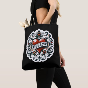 Tote Bag Véritable amour Coeur Tatouage Style Sticker Artis