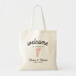 Tote Bag VERMONT destination Mariage N'IMPORTE QUELLE COULE
