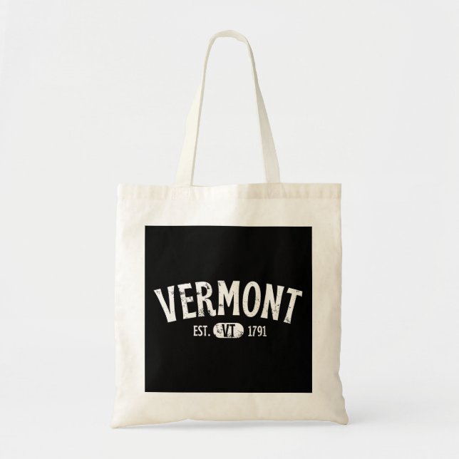 Tote Bag Vermont Retro Vintage VT (Devant)