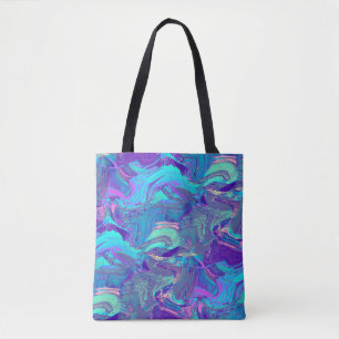 Tote Bag verre à aile de fée - blues et violets :
