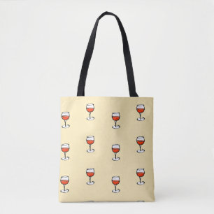 Tote Bag Verre de vin sur orange