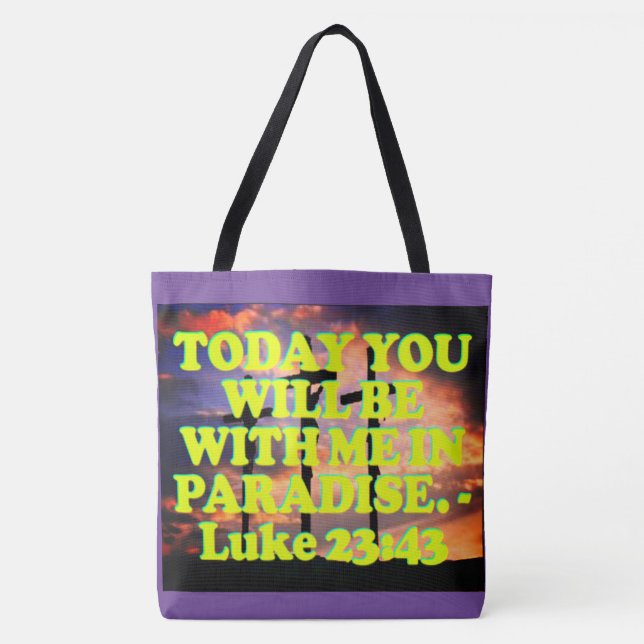 Tote Bag Vers de bible de 23h43 de Luc. (Devant)