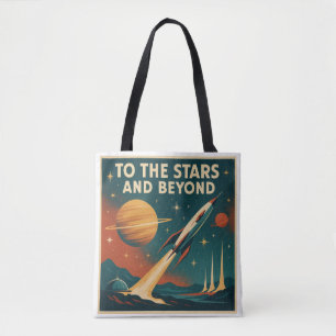 Tote Bag "Vers Les Étoiles Et Au-Delà" Voyage Vintage Dans 