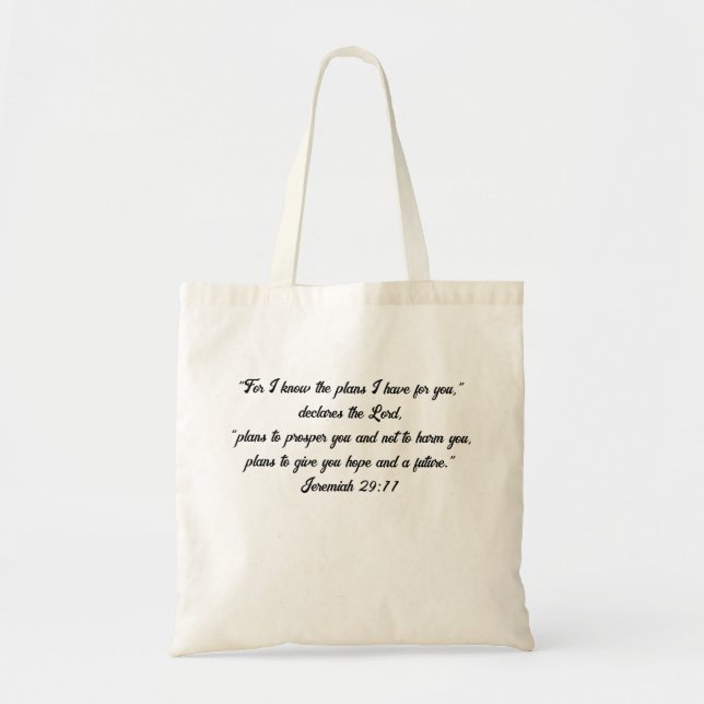 Tote Bag Verset Bible Personnalisé Et Poisson Chrétien (Devant)