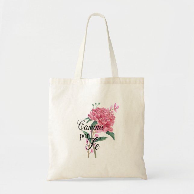 Tote Bag verset de la bible espagnole Camina por fe (Devant)