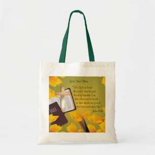 Tote Bag Version de 3h16 de John - croix d'or et lis de
