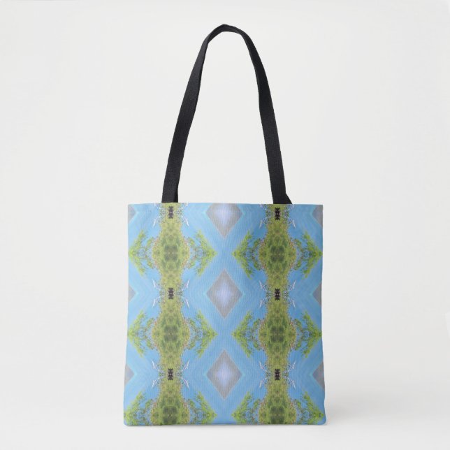 Tote Bag Vert bleu tropical abstrait fourre-tout (Devant)