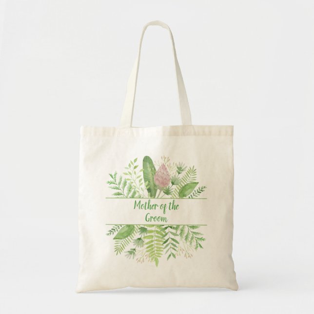 Tote Bag Vert Floral Feuille Aquarelle Mère de chambre (Devant)