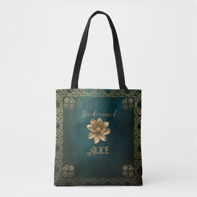 Tote Bag Vert foncé vintage (Devant)