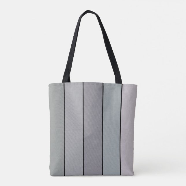 Tote Bag Vert Gris Avec Bandes Noires Sur Papier Aquarelle (Dos)