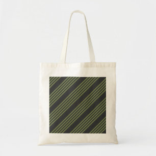 Tote Bag Vert olive et charbon de bois cinq bandes motif
