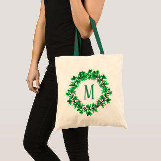 Tote Bag Verte Boxwood Feuilles Wreath | Personnalisé