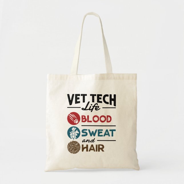 Tote Bag Vet Tech Vie Sanguine et cheveux (Devant)