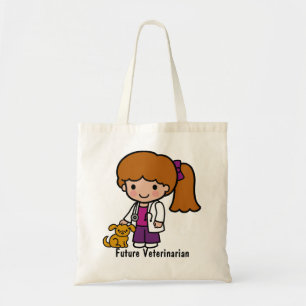 Tote Bag Vétérinaire mignonne fille avec chiot