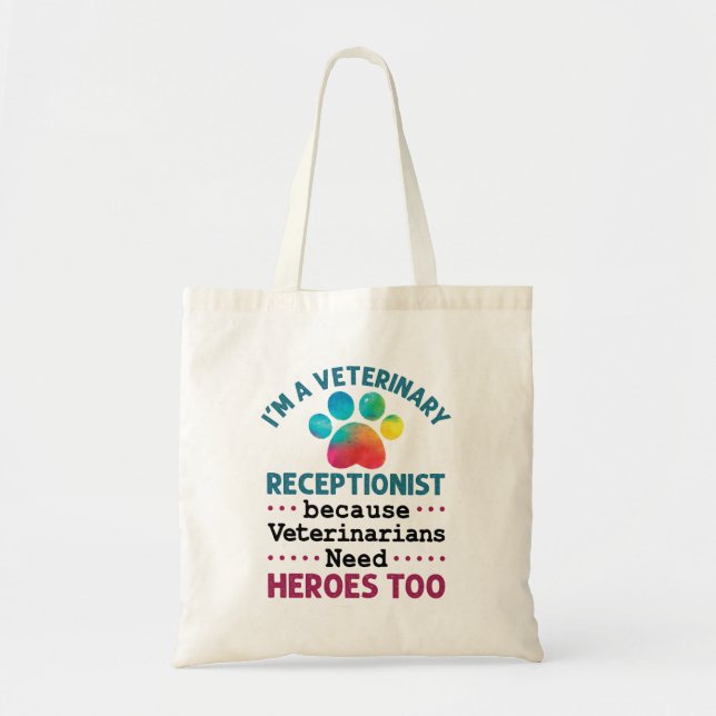 Tote Bag Vétérinaire Réceptionniste Cute Appréciation Paw (Devant)